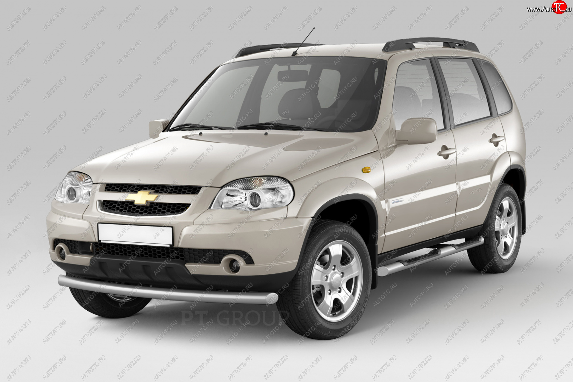 4 299 р. Защита порогов из трубы Ø63 мм с проступью Petroil Tuning  Chevrolet Niva  2123 (2009-2020), Лада 2123 (Нива Шевроле) (2009-2021) (Сталь полимерным покрытием в цвет: серебристый ❞Искра❝)  с доставкой в г. Таганрог