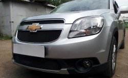 1 389 р. Сетка в решетку радиатора (верхняя) Russtal  Chevrolet Orlando (2011-2018) (черная)  с доставкой в г. Таганрог. Увеличить фотографию 2