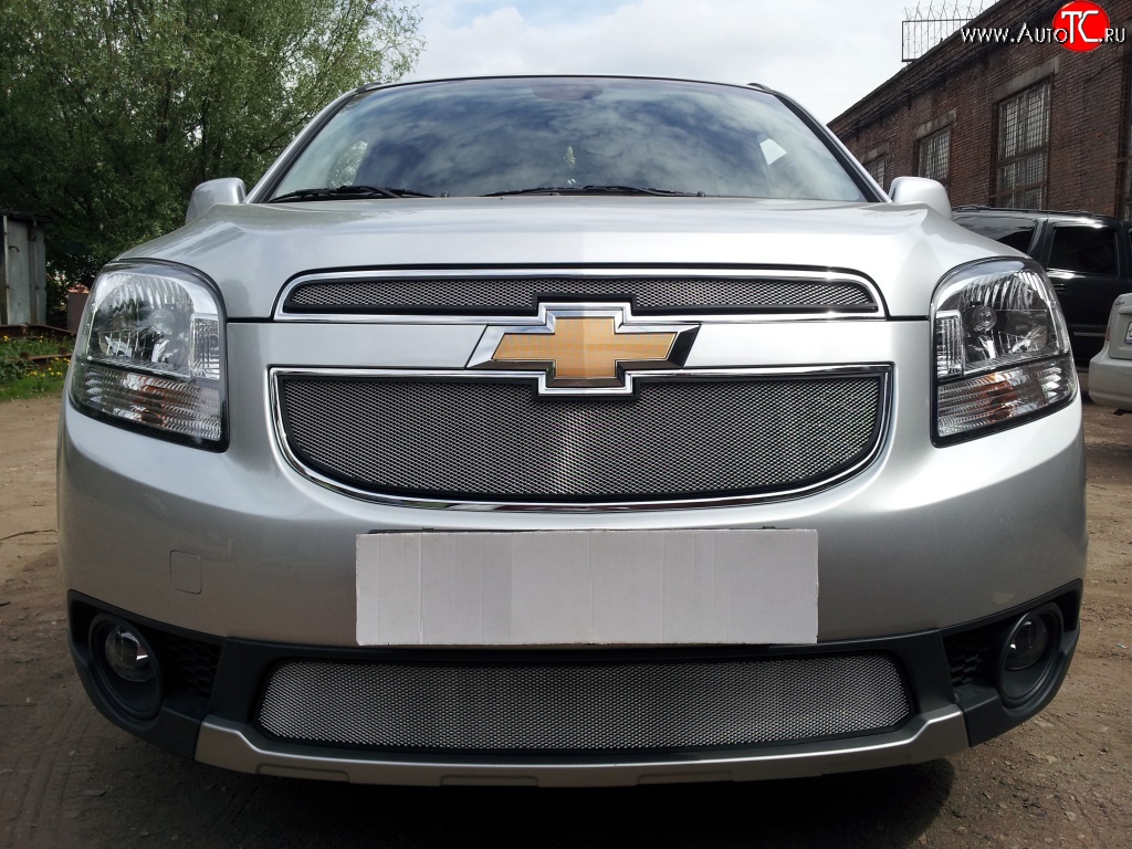 1 539 р. Сетка в решетку радиатора (нижняя) Russtal  Chevrolet Orlando (2011-2018) (хром)  с доставкой в г. Таганрог