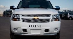 Одинарная защита переднего бампера SLITKOFF диаметром 76 мм (рестайлинг) Chevrolet (Шевролет) Tahoe (Тахо)  GMT900 (2006-2013) GMT900 5 дв.