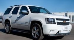 16 949 р. Защита порогов SLITKOFF из круглой трубы диаметром 42 мм (рестайлинг)  Chevrolet Tahoe  GMT900 (2006-2013) 5 дв.  с доставкой в г. Таганрог. Увеличить фотографию 1