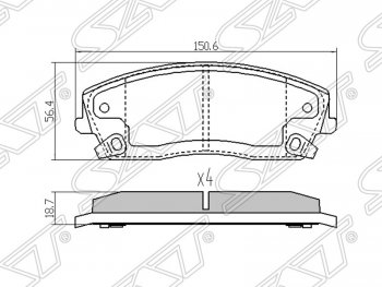 1 389 р. Колодки тормозные SAT (передние)  Chrysler 300C  LX (2004-2011), Dodge Charger (2006-2014)  с доставкой в г. Таганрог. Увеличить фотографию 1