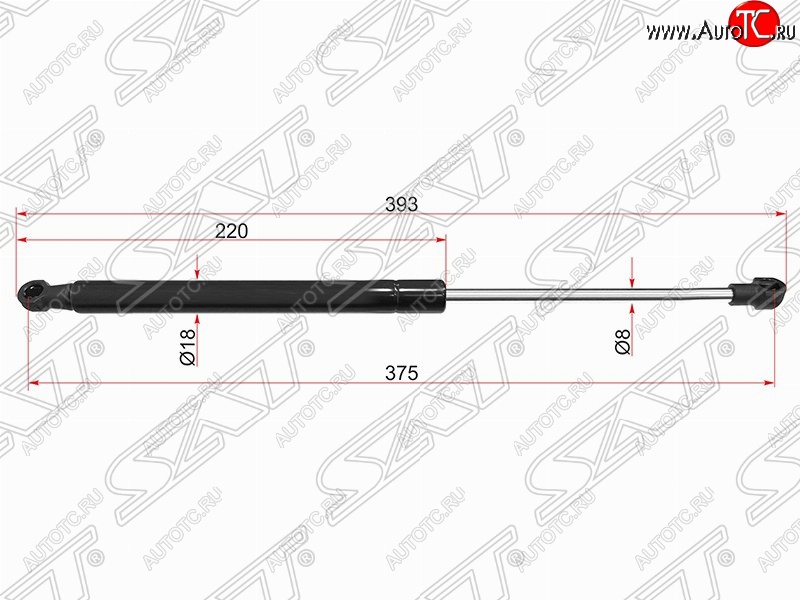 729 р. Газовый упор крышки багажника SAT (LH=RH)  Peugeot Partner  B9 (2008-2018) дорестайлинг, 1-ый рестайлинг, 2-ой рестайлинг  с доставкой в г. Таганрог