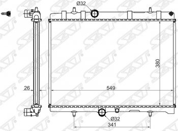 Радиатор двигателя SAT (пластинчатый, 1.6T/1.6D/2.0D/1.8/2.0/2.0D, МКПП/АКПП) Peugeot 308 T7 хэтчбек 5 дв. дорестайлинг (2007-2011)