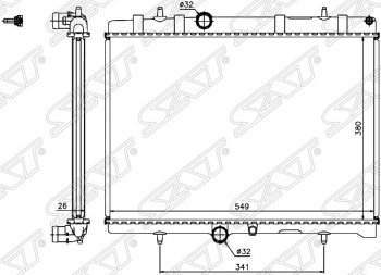 Радиатор двигателя SAT (трубчатый, МКПП/АКПП, 1.6D/1.8/2.0/2) Peugeot 308 T7 хэтчбек 5 дв. дорестайлинг (2007-2011)