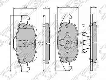 Комплект тормозных колодок SAT (передние)  Berlingo  B9, C4  B7, DS4  PF1, DS5  PF2