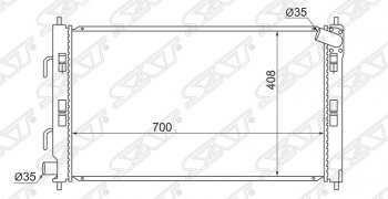 Радиатор двигателя SAT (пластинчатый, 1.6 / 1.5, АКПП) Mitsubishi Outlander XL (CW)  рестайлинг (2010-2013)