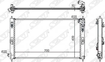 Радиатор двигателя SAT (пластинчатый, 1.5/1.8/2.0/2.0D, МКПП/АКПП) Mitsubishi Outlander XL (CW)  рестайлинг (2010-2013)
