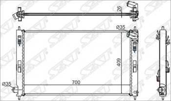 Радиатор двигателя SAT (трубчатый, 1.5/1.8/2.0/2.0D, МКПП) Mitsubishi Outlander XL (CW)  рестайлинг (2010-2013)