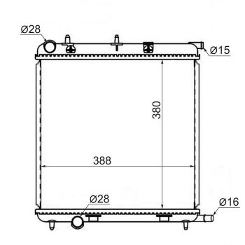 Радиатор двигателя SAT Peugeot 207 WK универсал дорестайлинг (2006-2009)