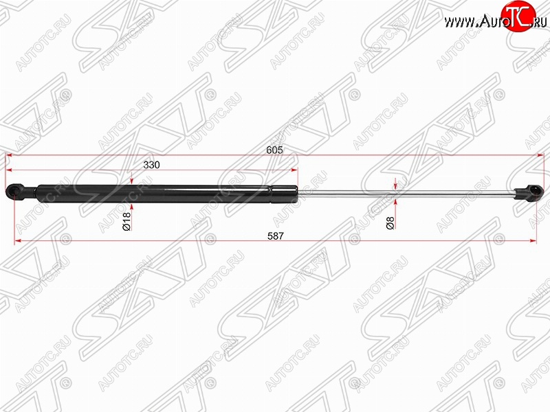 699 р. Упор крышки багажника SAT (газовый) CITROEN C4 picasso UD минивэн (2006-2014)  с доставкой в г. Таганрог