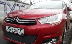 1 469 р. Сетка на бампер (хетчбек) Russtal (черная)  CITROEN C4  B7 (2011-2018) хэтчбэк 5 дв.  с доставкой в г. Таганрог. Увеличить фотографию 3