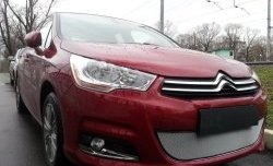 1 539 р. Сетка на бампер (хетчбек) Russtal (хром)  CITROEN C4  B7 (2011-2018) хэтчбэк 5 дв.  с доставкой в г. Таганрог. Увеличить фотографию 3