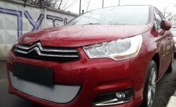 1 539 р. Сетка на бампер (хетчбек) Russtal (хром)  CITROEN C4  B7 (2011-2018) хэтчбэк 5 дв.  с доставкой в г. Таганрог. Увеличить фотографию 4