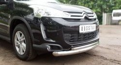 21 649 р. Защита переднего бампера (2 трубыØ76 и 42 мм, нержавейка) SLITKOFF  CITROEN C4 aircross (2012-2017)  с доставкой в г. Таганрог. Увеличить фотографию 2