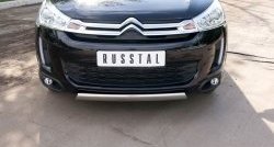 19 099 р. Защита переднего бампера (Ø75х42 мм, нержавейка) Russtal CITROEN C4 aircross (2012-2017)  с доставкой в г. Таганрог. Увеличить фотографию 2