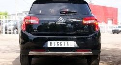 18 549 р. Защита заднего бампера (Ø75x42 мм, нержавейка) Russtal CITROEN C4 aircross (2012-2017)  с доставкой в г. Таганрог. Увеличить фотографию 1