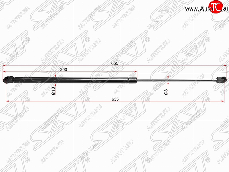 599 р. Газовый упор крышки багажника SAT (LH=RH, 655 мм) CITROEN C4 picasso UD минивэн (2006-2014)  с доставкой в г. Таганрог