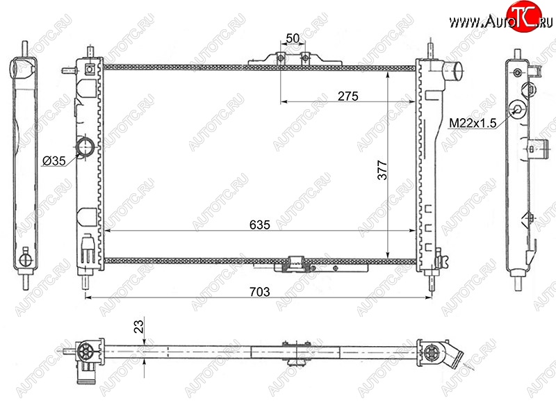 3 779 р. Радиатор двигателя SAT (трубчатый, МКПП, C18LE, G15MF, G16MF, A15MF) Daewoo Nexia дорестайлинг (1995-2008)  с доставкой в г. Таганрог