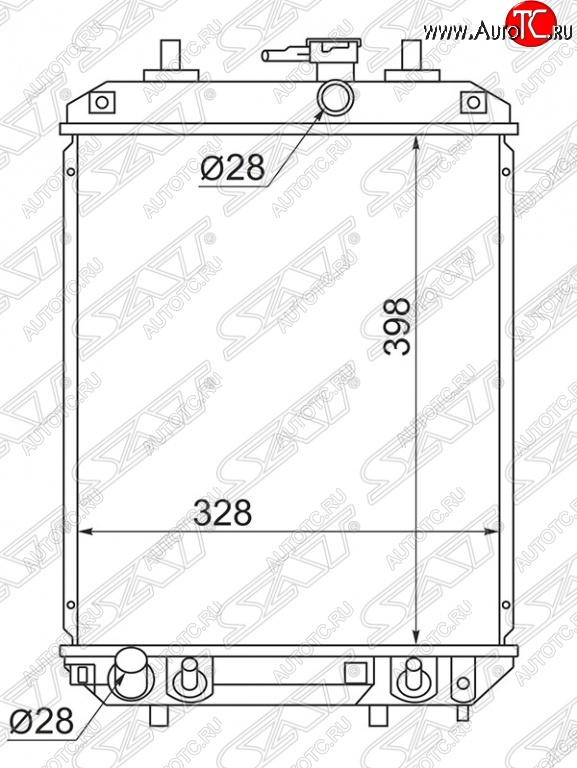 6 199 р. Радиатор двигателя SAT (пластинчатый, МКПП/АКПП)  Daihatsu Boon  M300 хэтчбэк 5 дв. (2004-2010), Daihatsu Coo (2005-2012), Daihatsu Sirion (2005-2011), Toyota bB  2 (2005-2016), Toyota Passo  1 (2004-2010)  с доставкой в г. Таганрог