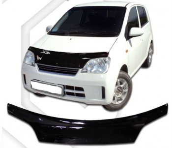 2 099 р. Дефлектор капота (кузов L250S, L250V, L260S) CA-Plastic  Daihatsu Mira (2003-2007) (Classic черный, Без надписи)  с доставкой в г. Таганрог. Увеличить фотографию 1