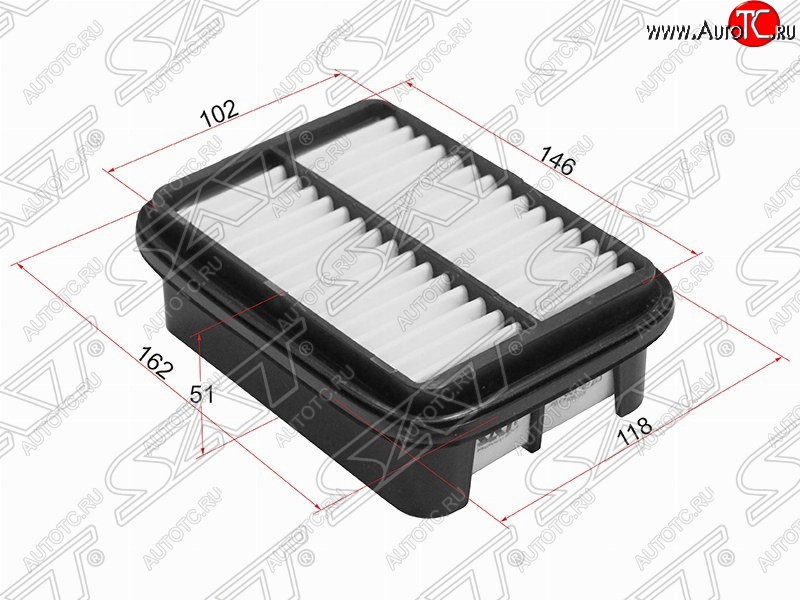 329 р. Фильтр воздушный двигателя SAT (162х118х51 mm)  Daihatsu Terios ( J100,  J102,J122) (1997-2005) дорестайлинг, рестайлинг  с доставкой в г. Таганрог