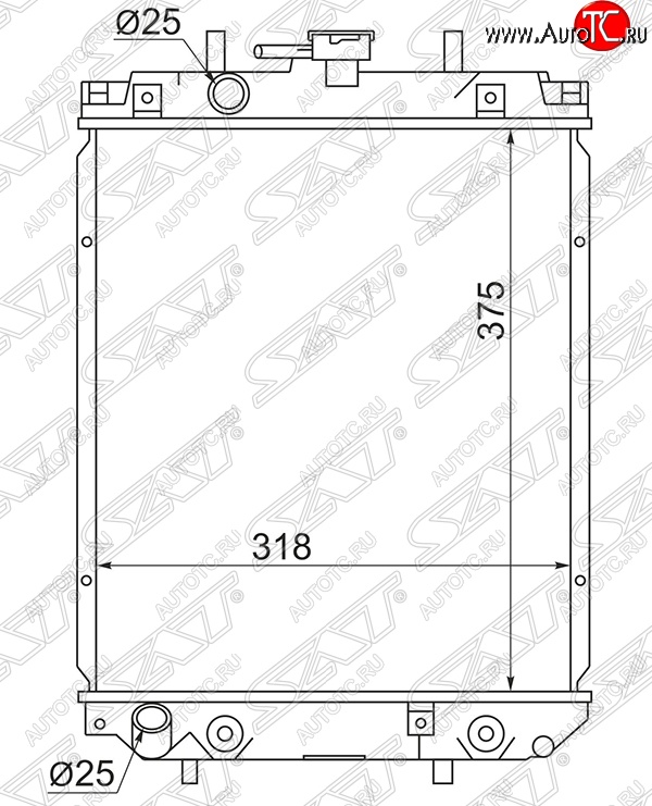 5 399 р. Радиатор двигателя SAT (пластинчатый, МКПП/АКПП)  Daihatsu Sirion (1998-2005), Daihatsu YRV (2000-2005), Toyota Duet (1998-2004)  с доставкой в г. Таганрог