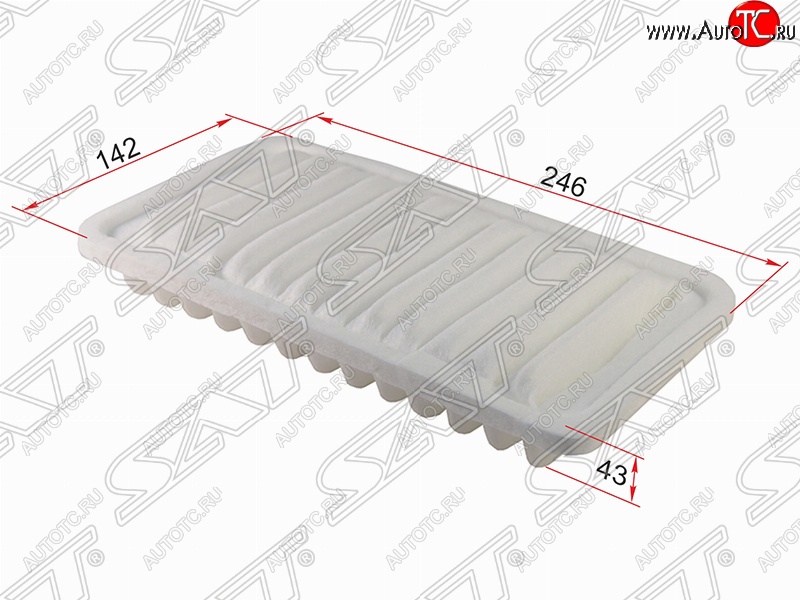 299 р. Фильтр воздушный двигателя SAT (1.3l, 246х142х43 mm)  Daihatsu Terios ( J100,  J102,J122) (1997-2005), Toyota Cami  J100 (1999-2006)  с доставкой в г. Таганрог