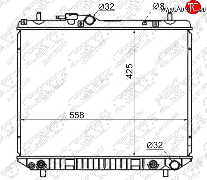 7 749 р. Радиатор двигателя SAT (пластинчатый, МКПП/АКПП)  Daihatsu Terios ( J100,  J102,J122) (1997-2005), Toyota Cami  J100 (1999-2006)  с доставкой в г. Таганрог