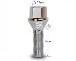 112 р. Колёсный болт длиной 30 мм Вектор M12 1.25 30 под гаечный ключ FAW Besturn X80 дорестайлинг (2014-2019). Увеличить фотографию 1