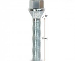 Колёсный болт длиной 60 мм Вектор M12 1.5 60 под гаечный ключ 