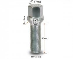 135 р. Колёсный болт длиной 40 мм Вектор M14 1.5 40 под гаечный ключ    с доставкой в г. Таганрог. Увеличить фотографию 1