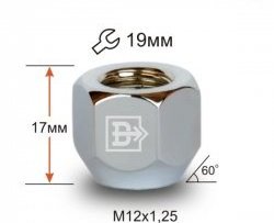 Колёсная гайка Вектор M12 1.25 ВИС 2349 бортовой грузовик дорестайлинг (2012-2018) 