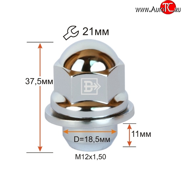 144 р. Колёсная гайка Вектор M12 1.5    с доставкой в г. Таганрог