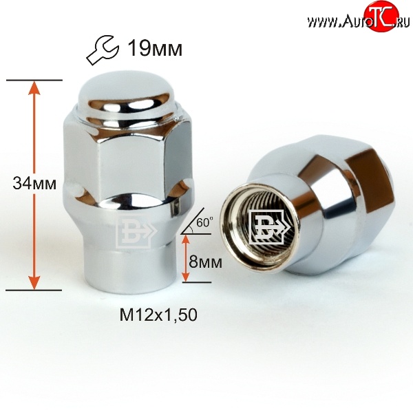 96 р. Колёсная гайка Вектор M12 1.5    с доставкой в г. Таганрог