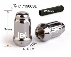 96 р. Гайка секретка диска колеса Вектор M12 1.25    с доставкой в г. Таганрог. Увеличить фотографию 1