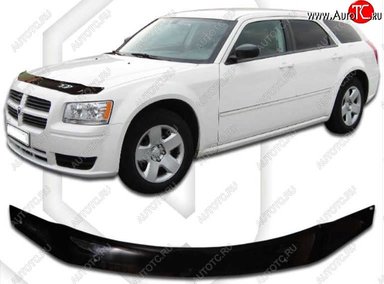 2 059 р. Дефлектор капота CA-Plastic  Dodge Magnum (2004-2008) (Classic черный, Без надписи)  с доставкой в г. Таганрог