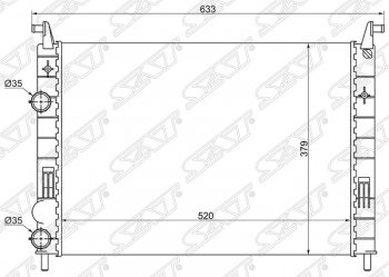 Радиатор двигателя SAT (пластинчатый, МКПП) Fiat Albea 170 седан (2002-2012)