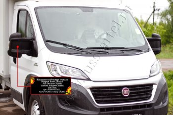 1 089 р. Накладки на боковые зеркала (шагрень) RA  Fiat Ducato  290 (2014-2024) (Неокрашенные)  с доставкой в г. Таганрог. Увеличить фотографию 3