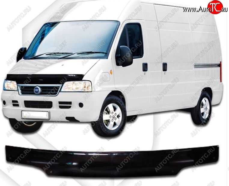 2 159 р. Дефлектор капота CA-Plastiс  Fiat Ducato  230 (1994-2002) (Classic черный, Без надписи)  с доставкой в г. Таганрог