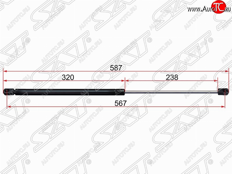 579 р. Газовый упор крышки багажника SAT  Ford C-max  Mk1 (2003-2010) доресталинг, рестайлинг  с доставкой в г. Таганрог