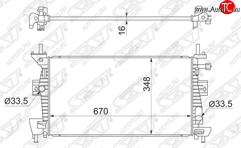 7 199 р. Радиатор двигателя SAT (пластинчатый, 1.6/1.8/2.0, МКПП/АКПП)  Ford C-max  Mk2 - Focus  3  с доставкой в г. Таганрог