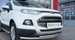 17 699 р. Защита переднего бампера (2 трубыØ63 и 42 мм, нержавейка) SLITKOFF  Ford EcoSport (2013-2019) дорестайлинг  с доставкой в г. Таганрог. Увеличить фотографию 1