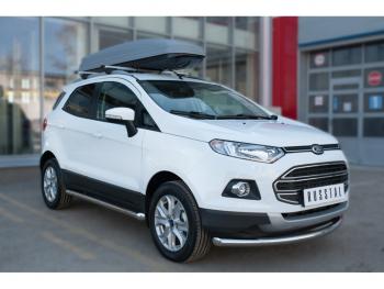 19 999 р. Защита порогов (труба D63 мм) SLITKOFF  Ford EcoSport (2013-2019) дорестайлинг (Защита порогов со срезом 45°)  с доставкой в г. Таганрог. Увеличить фотографию 2