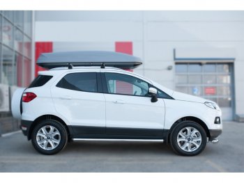 18 799 р. Защита порогов (труба D63 мм) SLITKOFF  Ford EcoSport (2013-2019) дорестайлинг (Защита порогов с заглушками на торцах (вариант 2))  с доставкой в г. Таганрог. Увеличить фотографию 2