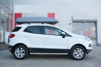 9 999 р. Защита порогов (труба D63 мм) SLITKOFF  Ford EcoSport (2013-2019) дорестайлинг (Защита порогов с закругленными торцами (вариант 3))  с доставкой в г. Таганрог. Увеличить фотографию 2