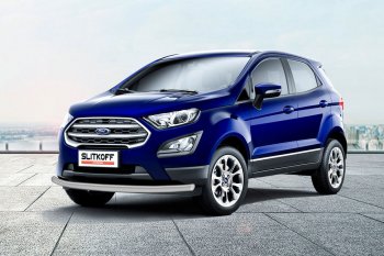 Защита заднего бампера Slitkoff (d57 мм) Ford (Форд) EcoSport (ЭкоСпорт)  B515 (2017-2019) B515 рестайлинг