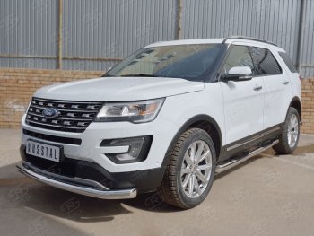 18 799 р. Одинарная защита переднего бампера диаметром 76 мм  Ford Explorer  U502 (2015-2019) 1-ый рестайлинг, 5 дв., 2-ой рестайлинг, 5 дв.  с доставкой в г. Таганрог. Увеличить фотографию 2