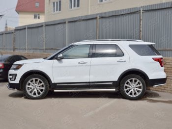 21 999 р. Защита порогов SLITKOFF из круглой трубы диаметром 63 мм SLITKOFF v1  Ford Explorer  U502 (2015-2019) 1-ый рестайлинг, 5 дв., 2-ой рестайлинг, 5 дв.  с доставкой в г. Таганрог. Увеличить фотографию 2