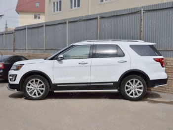 19 999 р. Защита порогов из круглой трубы d63 мм SLITKOFF v3  Ford Explorer  U502 (2015-2019) 1-ый рестайлинг, 5 дв., 2-ой рестайлинг, 5 дв.  с доставкой в г. Таганрог. Увеличить фотографию 2